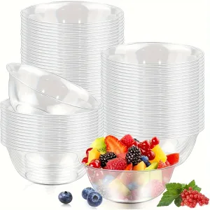 50pcs 12oz Clear Plastic Bowls for Parties and Events