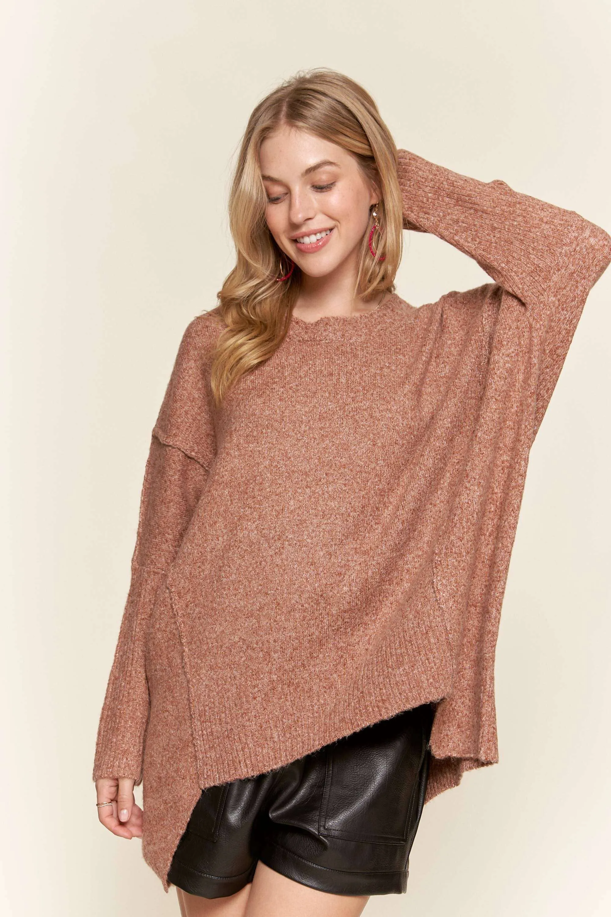 Adora Oversized Rust Knit Tunic Top