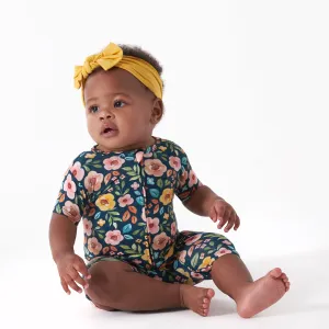 Baby Girls Midnight Floral Buttery Soft Viscose Made from Eucalyptus Snug Fit Romper