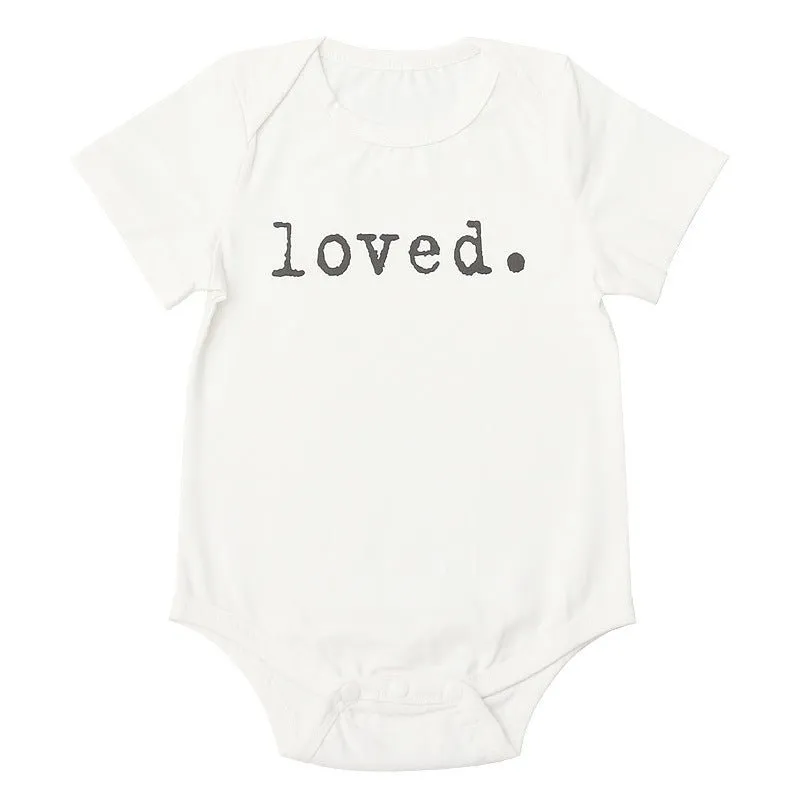 Baby Letter Print White Short-sleeve Romper