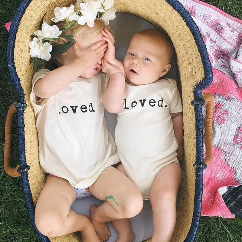 Baby Letter Print White Short-sleeve Romper