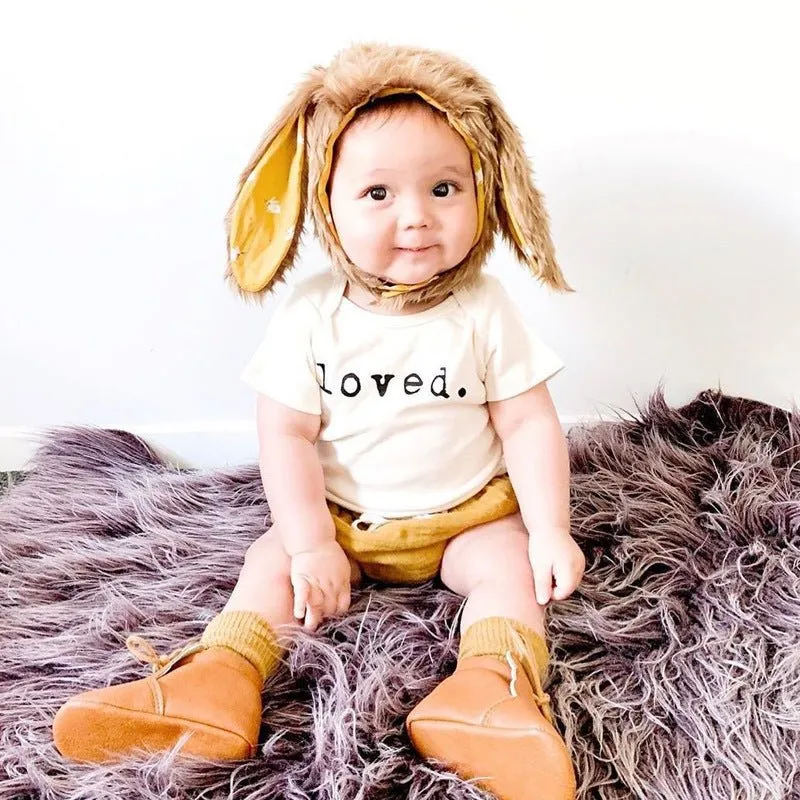 Baby Letter Print White Short-sleeve Romper