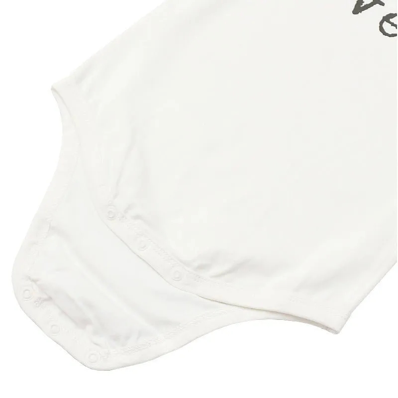 Baby Letter Print White Short-sleeve Romper