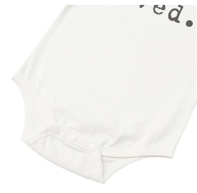 Baby Letter Print White Short-sleeve Romper