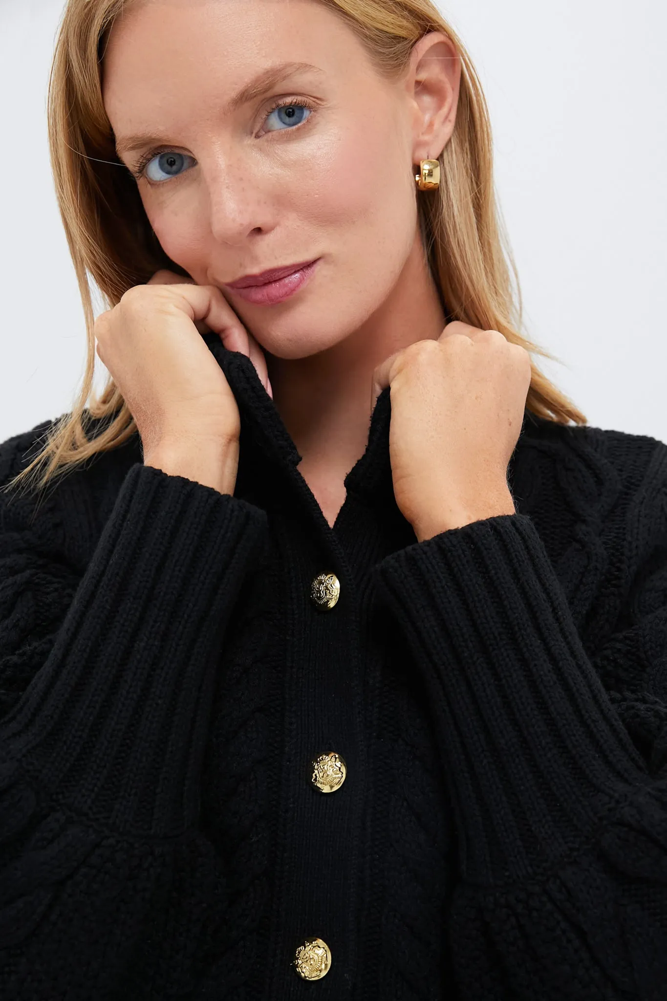 Black Cotton Colette Cardigan