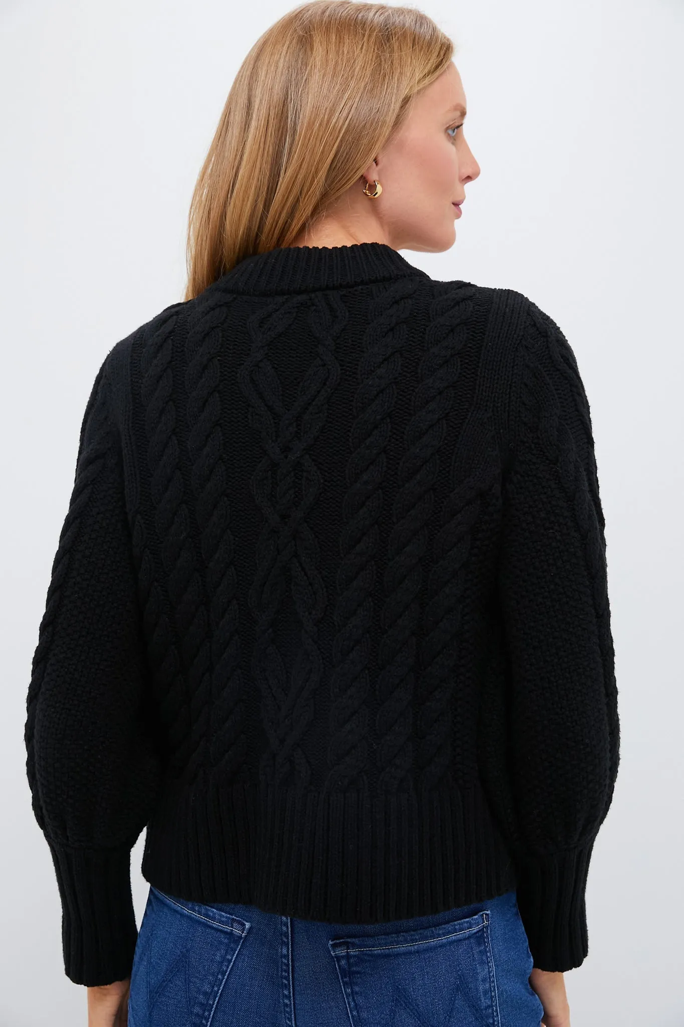 Black Cotton Colette Cardigan