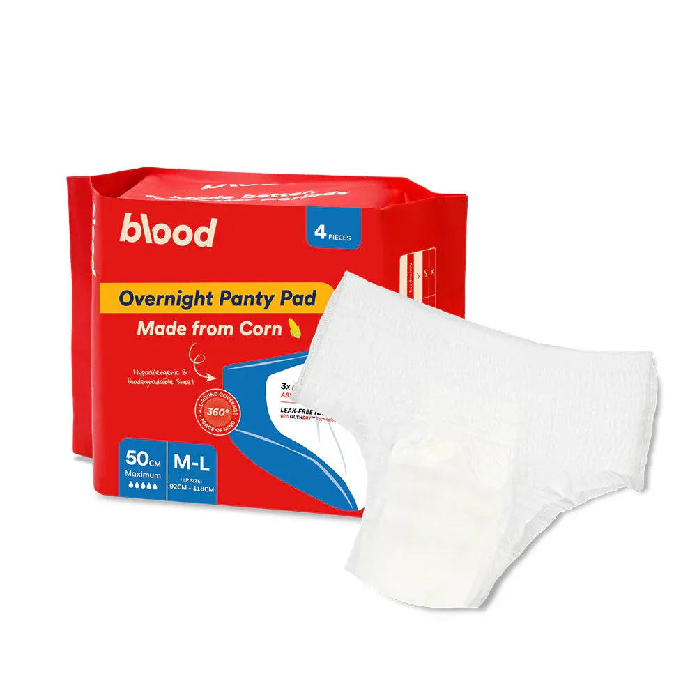 Blood Overnight Panty Pad, 50cm, M-L, 4pcs