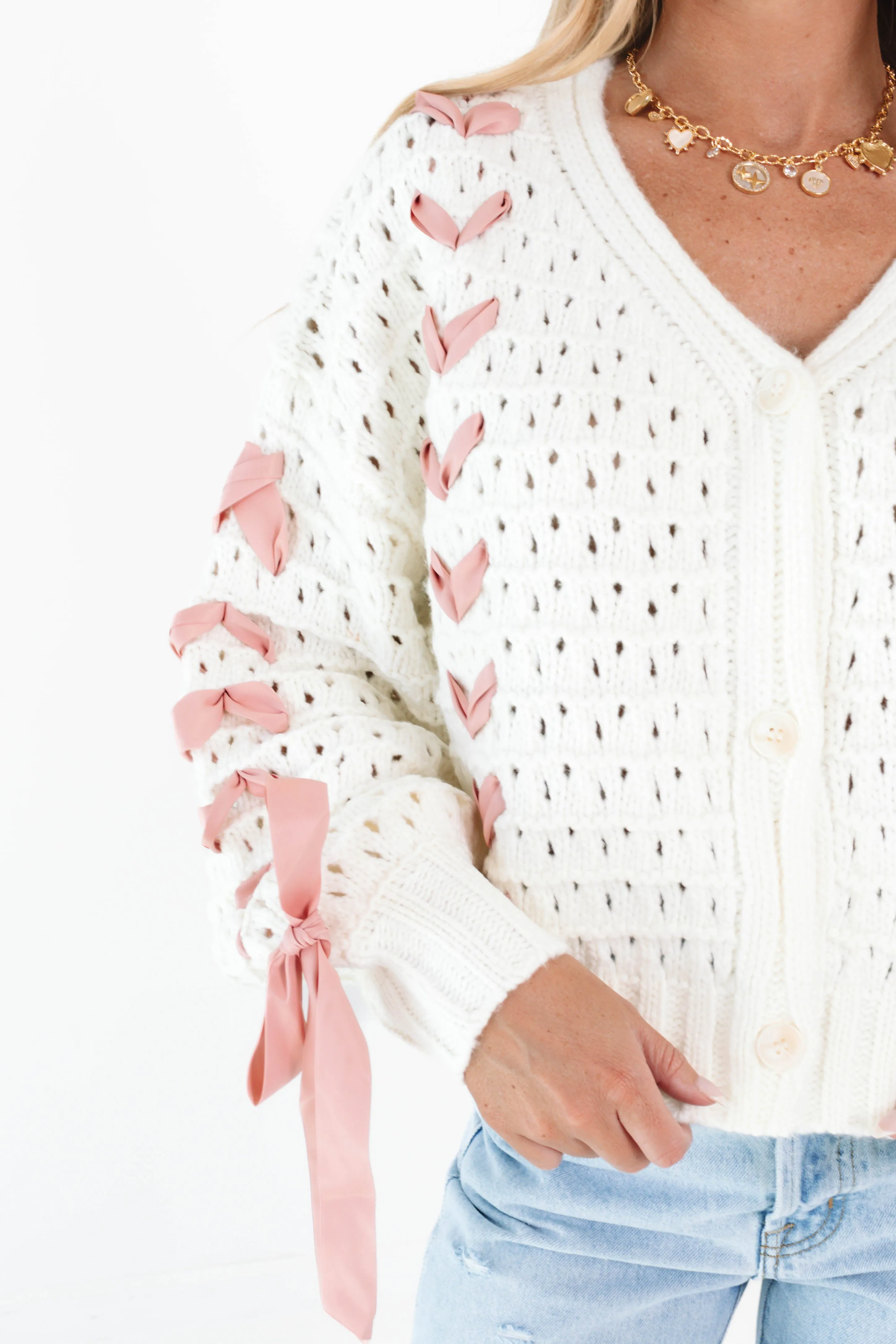 Bow Bliss Cardigan - Off White