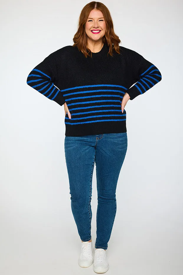 Bree Black/Cobalt Knit