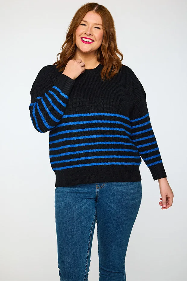 Bree Black/Cobalt Knit