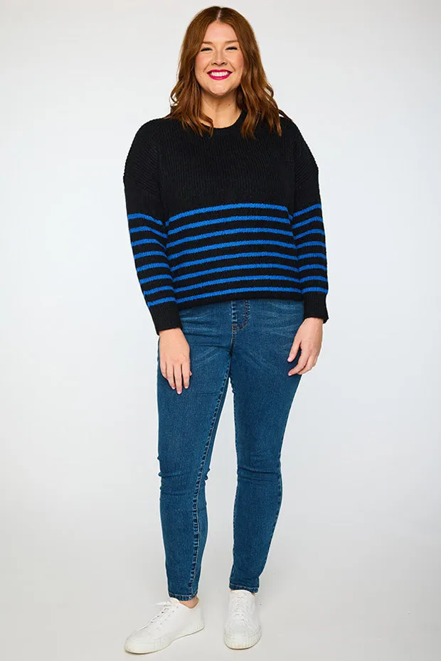 Bree Black/Cobalt Knit