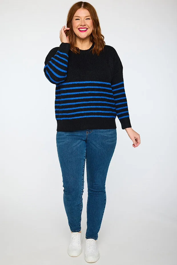 Bree Black/Cobalt Knit