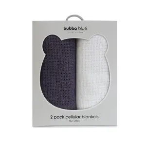 Bubba Blue Nordic 2pk Cellular Blanket - Charcoal/White