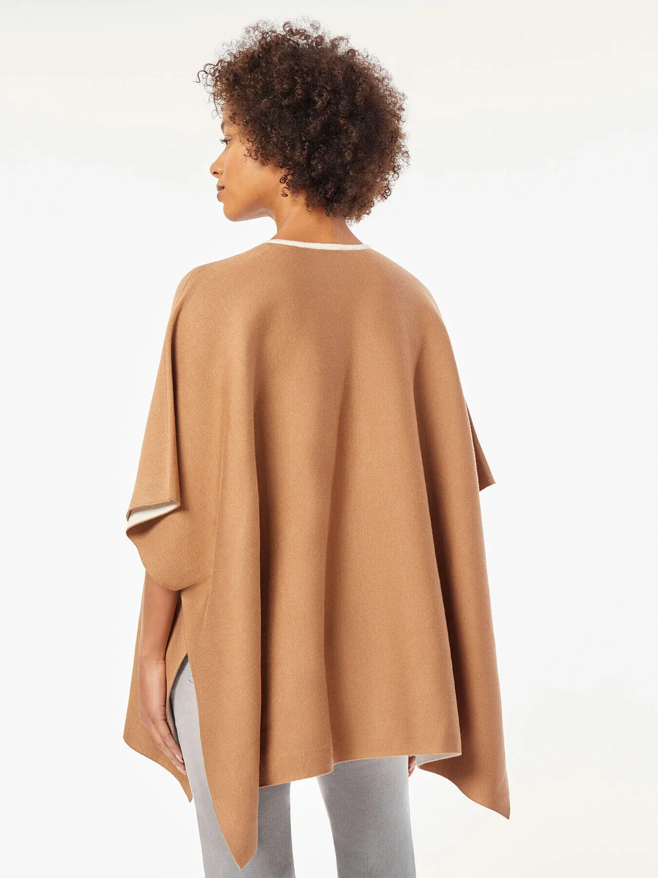 Button Front Knit Poncho