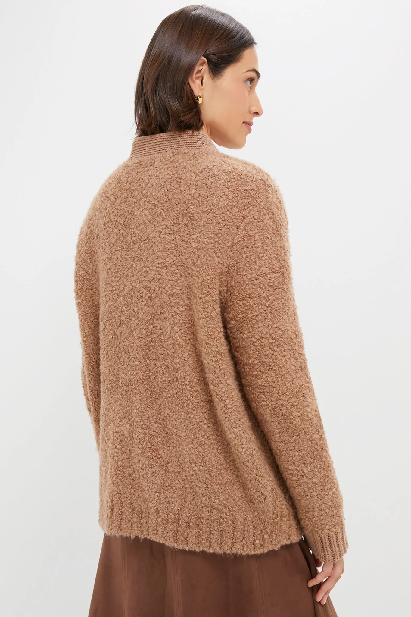 Camel Boucle Amy Cardigan