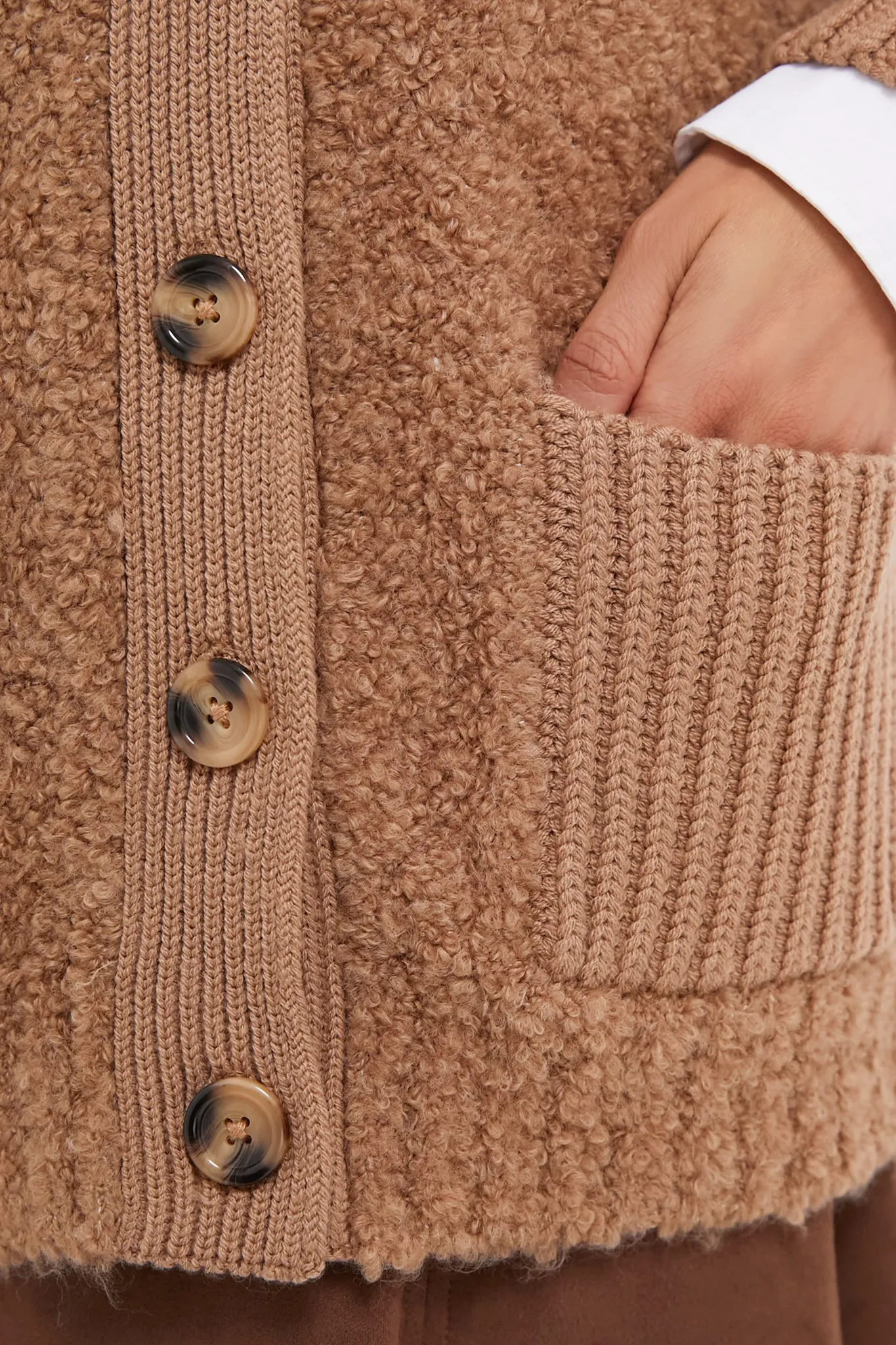 Camel Boucle Amy Cardigan