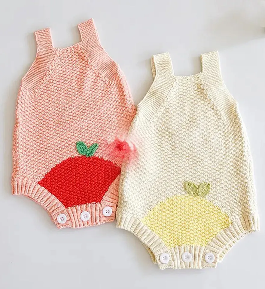 Cherry & Pea Knitted Romper