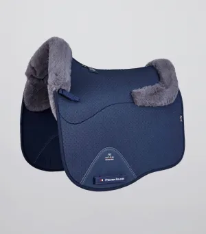 Close Contact Airtechnology Shockproof Wool Saddle Pad - Dressage Square Navy/Grey Wool