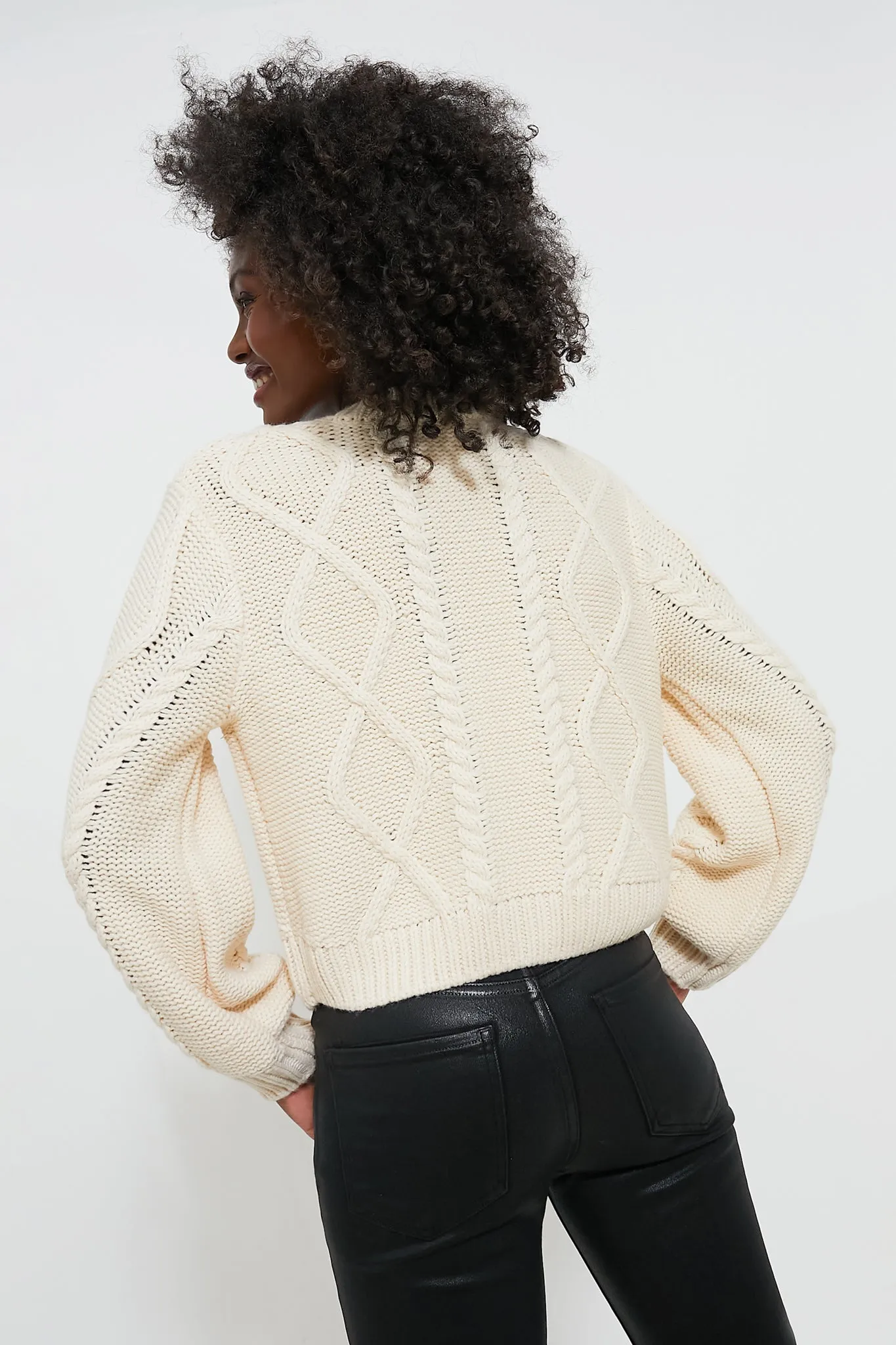 Cream & Black Velvet Bows Bess Cardigan