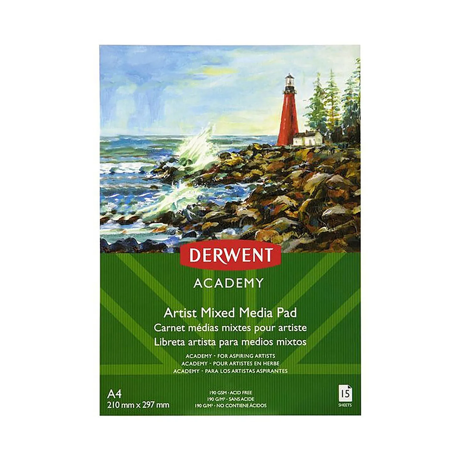 Derwent Academy Mixed Media Pad 190gsm 15 Sheets A4