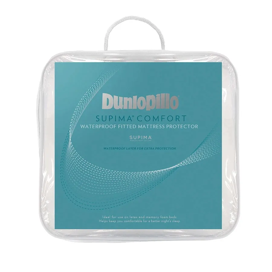 Dunlopillo Supima Comfort Waterproof Fitted Mattress Protector SINGLE