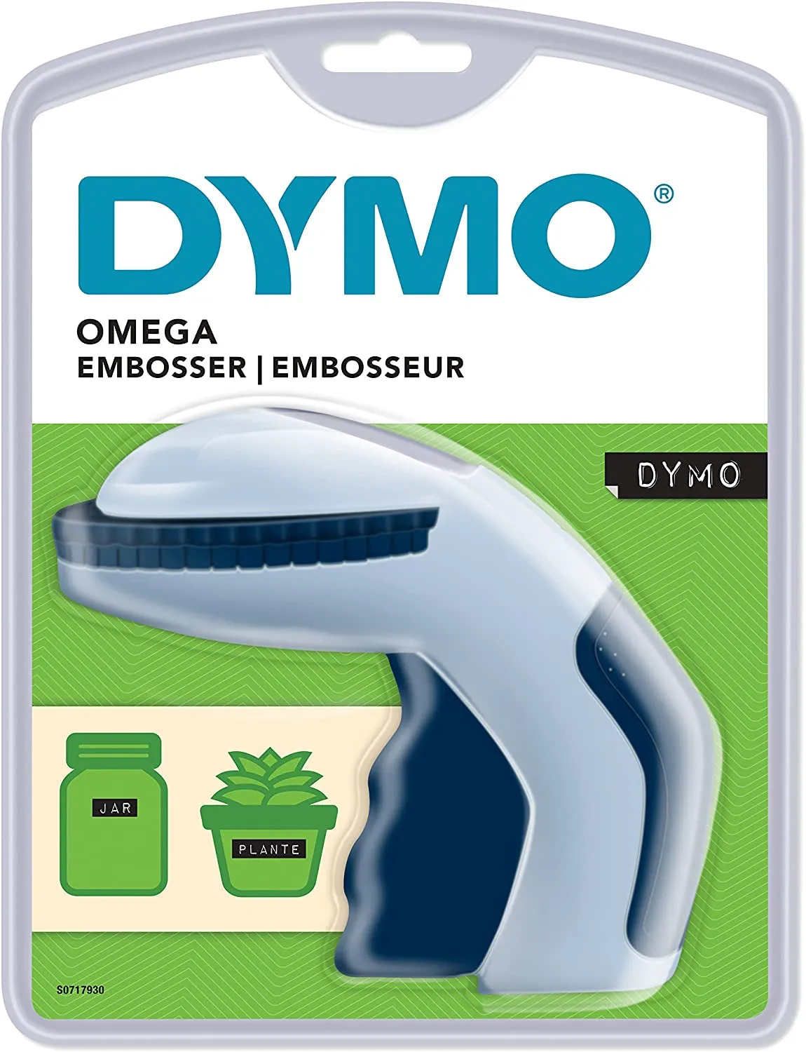 Dymo S0717930 Omega Home Embossing Label Maker, Grey and Navy, Embosser