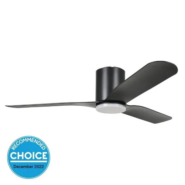 Eglo Iluka 52 Inch DC Fan 18W LED Tri-Col Black Hugger