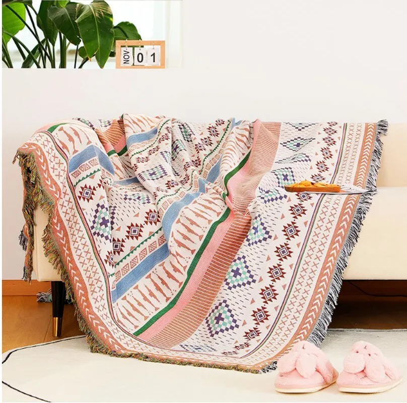 Ethnic Geometric Pattern Blanket