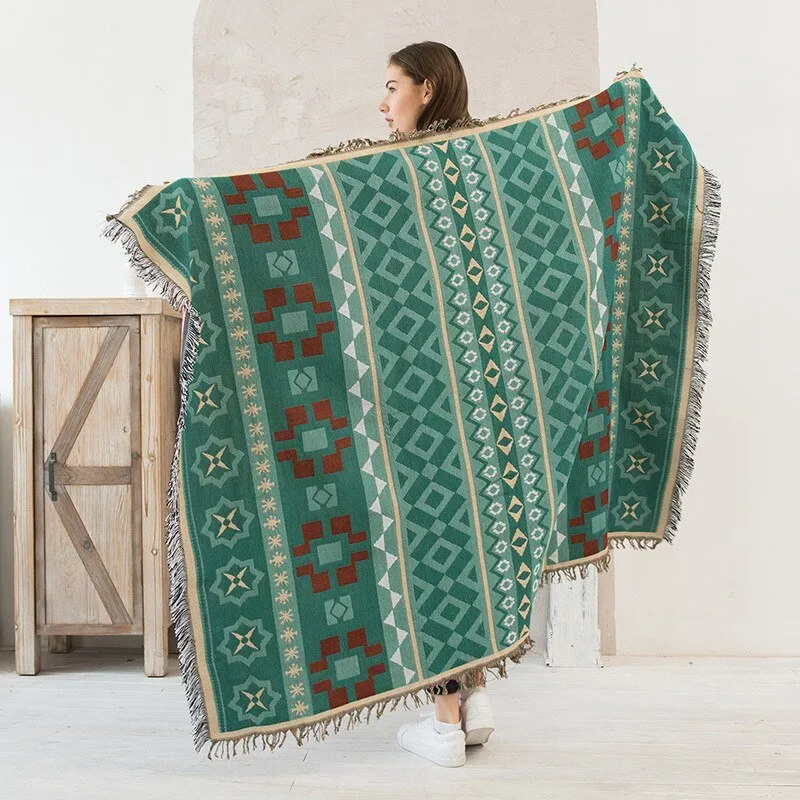 Ethnic Geometric Pattern Blanket