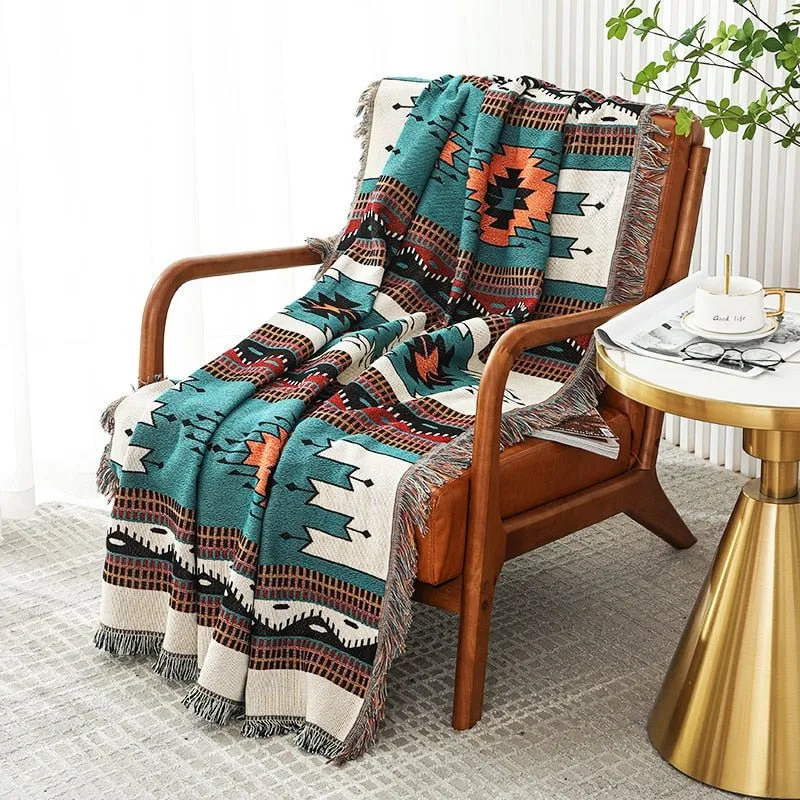 Ethnic Geometric Pattern Blanket