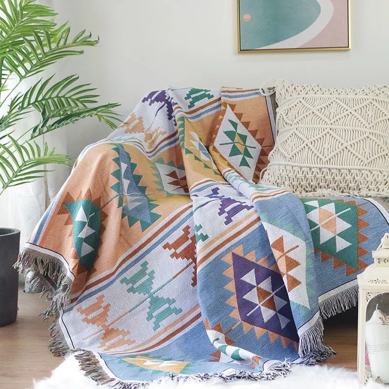 Ethnic Geometric Pattern Blanket