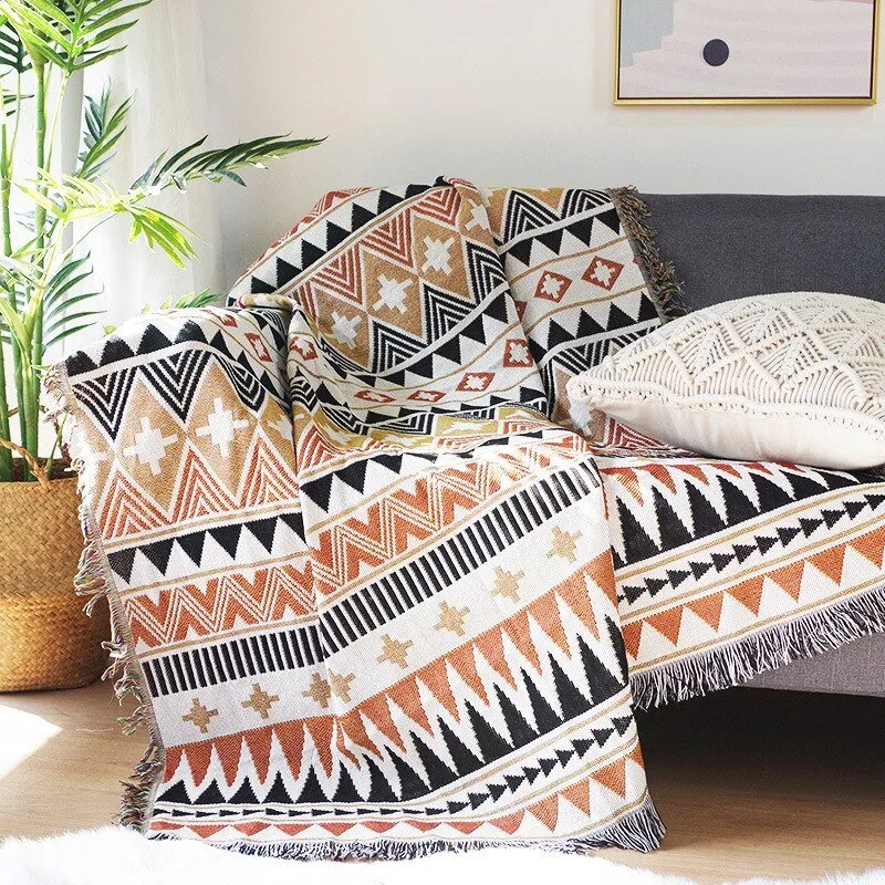 Ethnic Geometric Pattern Blanket