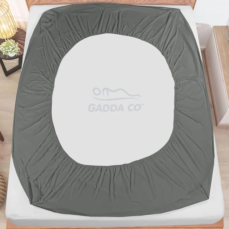 GADDA CO 100% Waterproof Bamboo Feel Premium Cotton Mattress Protector | Anti-Bacterial Bed Cover, Hypoallergenic, Breathable Ultra Soft Fitted - Double Bed Size (78x72 inch | 6.5x6 feet) Grey