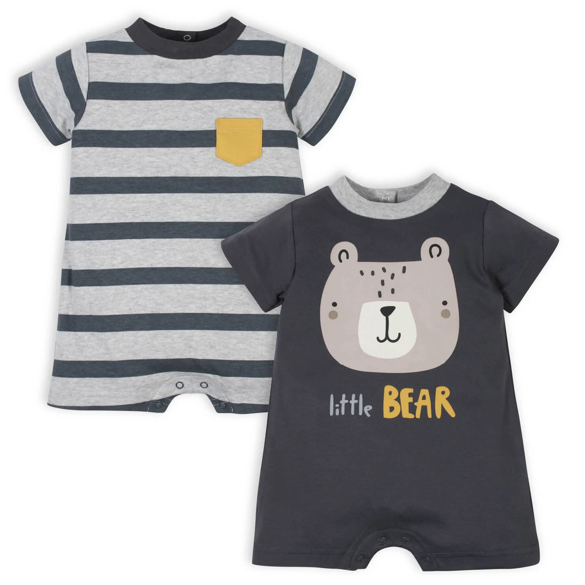 Gerber® Organic 2-Pack Baby Boys Little Bear Rompers