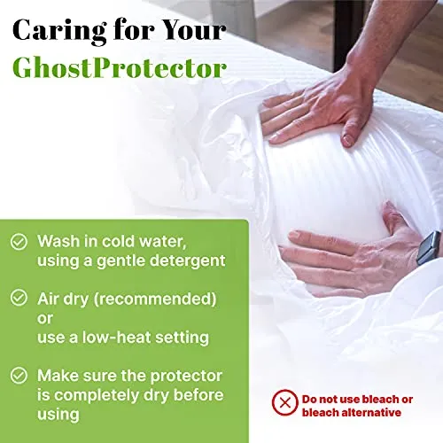 GhostBed Waterproof Mattress Protector & Cover - Noiseless, Lightweight, Breathable & Plastic-Free - King