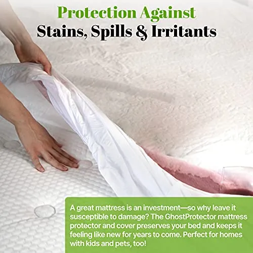 GhostBed Waterproof Mattress Protector & Cover - Noiseless, Lightweight, Breathable & Plastic-Free - Twin