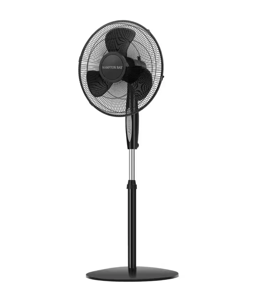 Hampton Bay 16 in. 3 Speed Digital Oscillating Standing Fan with Adjustable Height