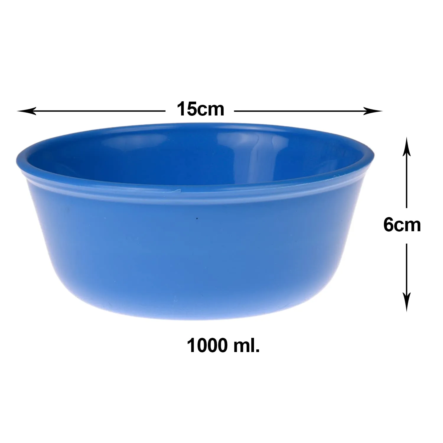 Heart Home Bowls|Plastic Dishwasher Safe Bowl|Multipurpose Serving Bowls|Bowls for Kitchen|Microwave Safe Bowls for Salad|Soup|Pasta|1000 ML|Pack of 6 (Multicolor)