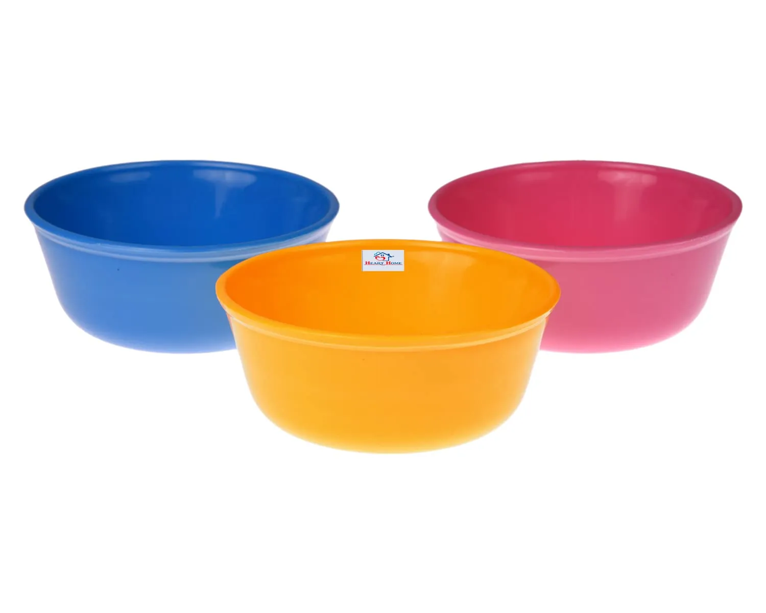 Heart Home Bowls|Plastic Dishwasher Safe Bowl|Multipurpose Serving Bowls|Bowls for Kitchen|Microwave Safe Bowls for Salad|Soup|Pasta|1000 ML|Pack of 6 (Multicolor)