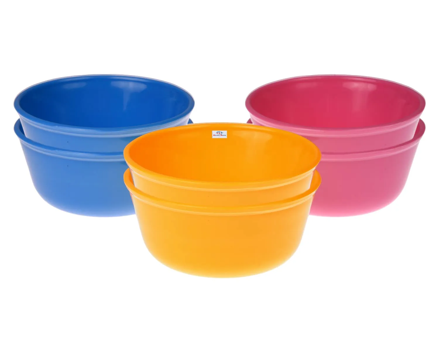 Heart Home Bowls|Plastic Dishwasher Safe Bowl|Multipurpose Serving Bowls|Bowls for Kitchen|Microwave Safe Bowls for Salad|Soup|Pasta|1000 ML|Pack of 6 (Multicolor)