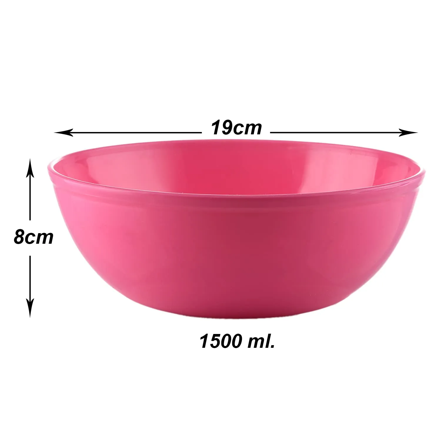 Heart Home Bowls|Plastic Dishwasher Safe Bowl|Multipurpose Serving Bowls|Bowls for Kitchen|Microwave Safe Bowls for Salad|Soup|Pasta|1500 ML|Pack of 3 (Multicolor)