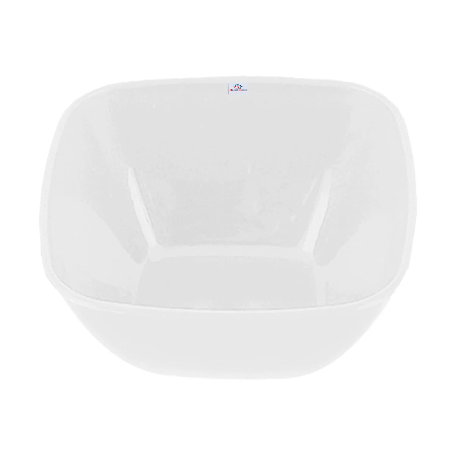 Heart Home Bowls|Plastic Serving Square Bowls|Katori for Kitchen|Microwave Safe Bowls for Rice|Soup|Pasta|250 ML|Pack of 12 (White)