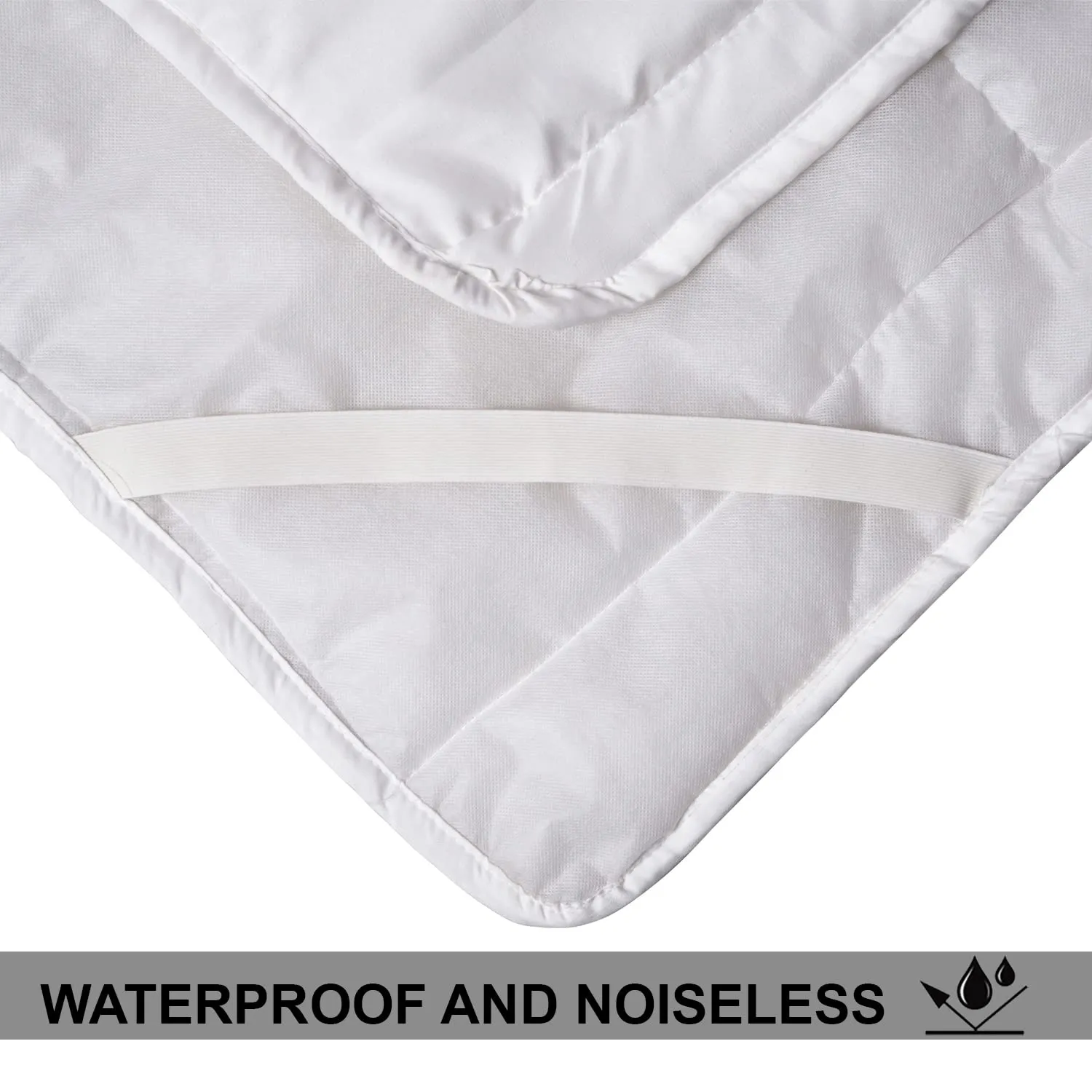 Heart Home Mattress Protector|Soft Cotton Double Bed Mattress Protector|Waterproof Mattress Protector|Quilted Cover with Elastic Band Straps|72x78 (White)