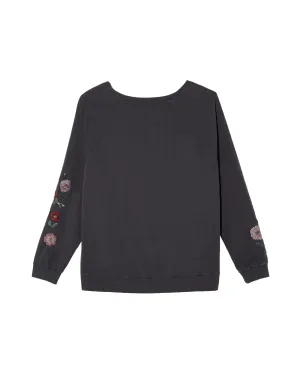 Hila Knit Embellished Pullover Top | Black / Red