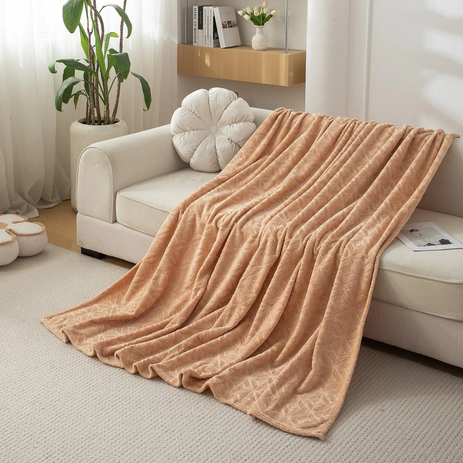 HOKIPO AC Blanket Double Bed Queen, 200x230 cm / 6.5x7.5 feet, Beige