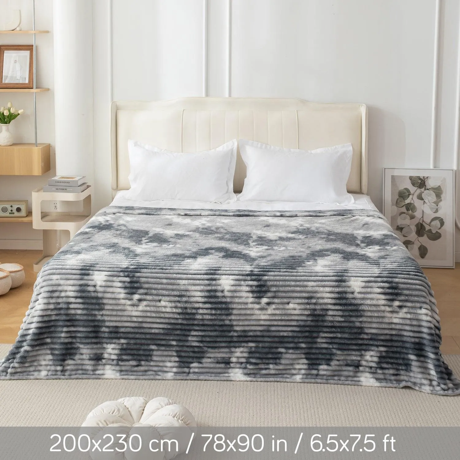 HOKIPO Gradient AC Blanket Double Bed Queen, 200x230 cm / 6.5x7.5 feet, Grey