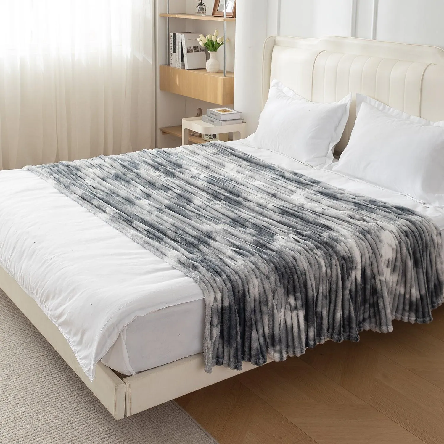 HOKIPO Gradient AC Blanket Double Bed Queen, 200x230 cm / 6.5x7.5 feet, Grey