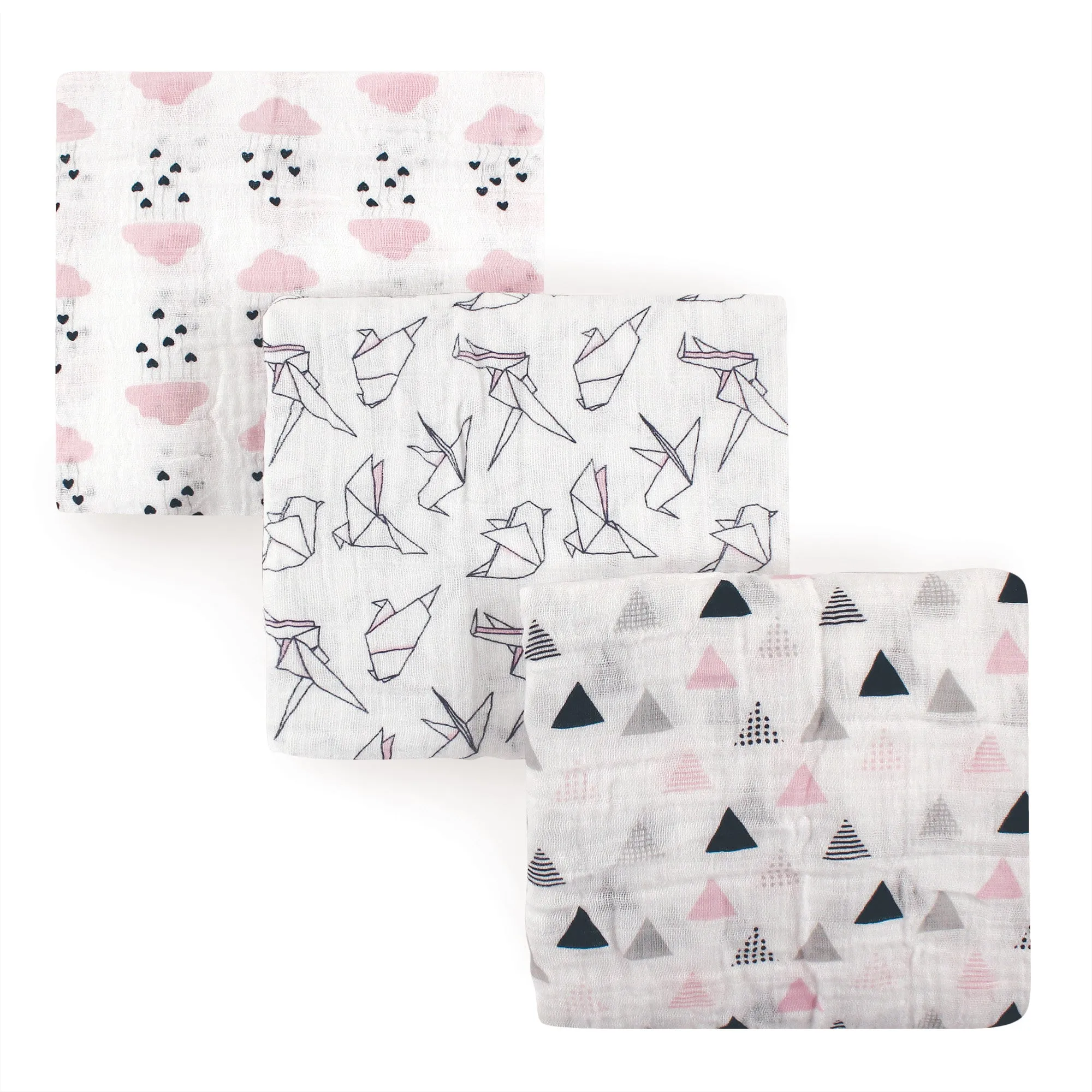 Hudson Baby Cotton Muslin Swaddle Blankets, Paper Birds