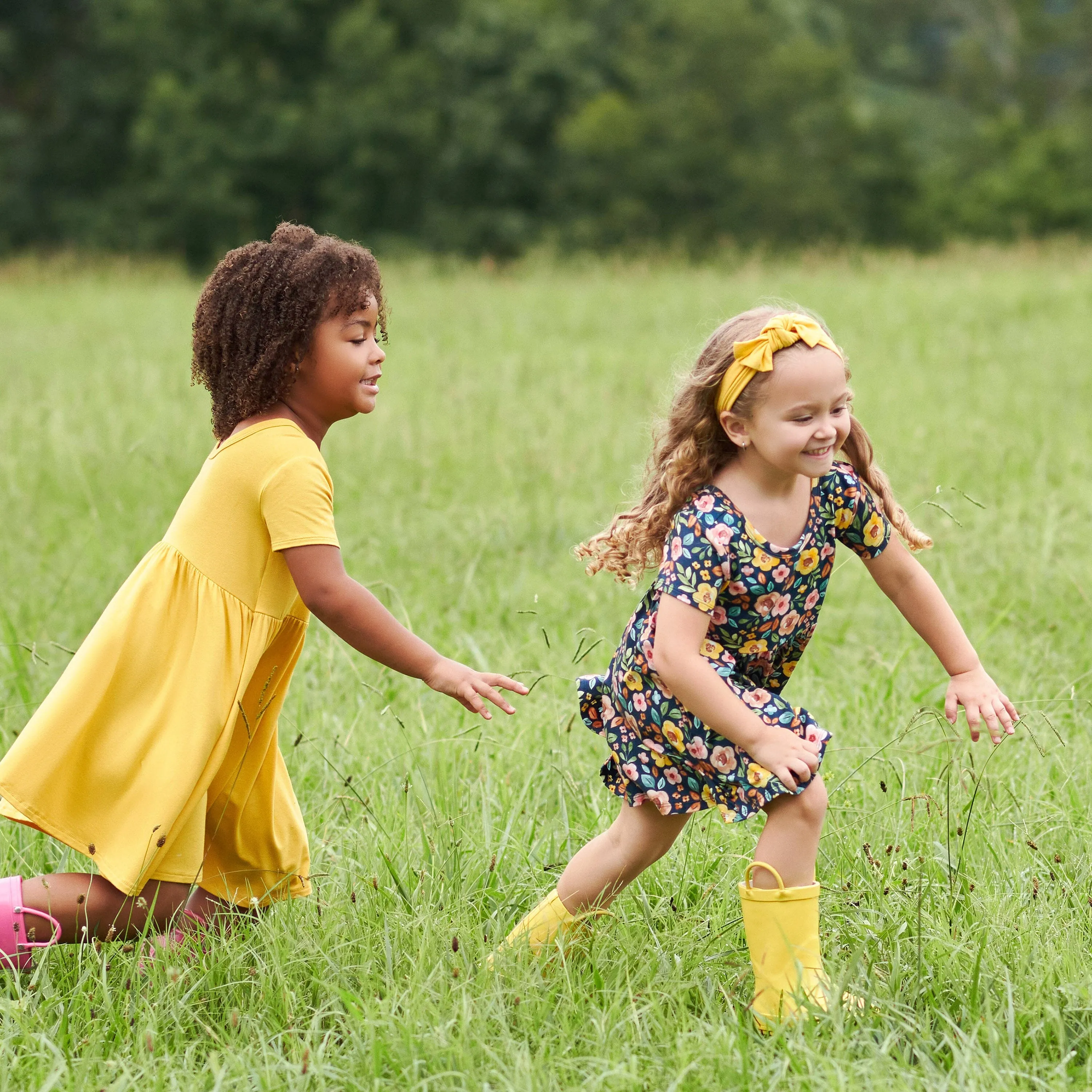 Infant & Toddler Girls Midnight Floral Buttery Soft Viscose Made from Eucalyptus Twirl Dress