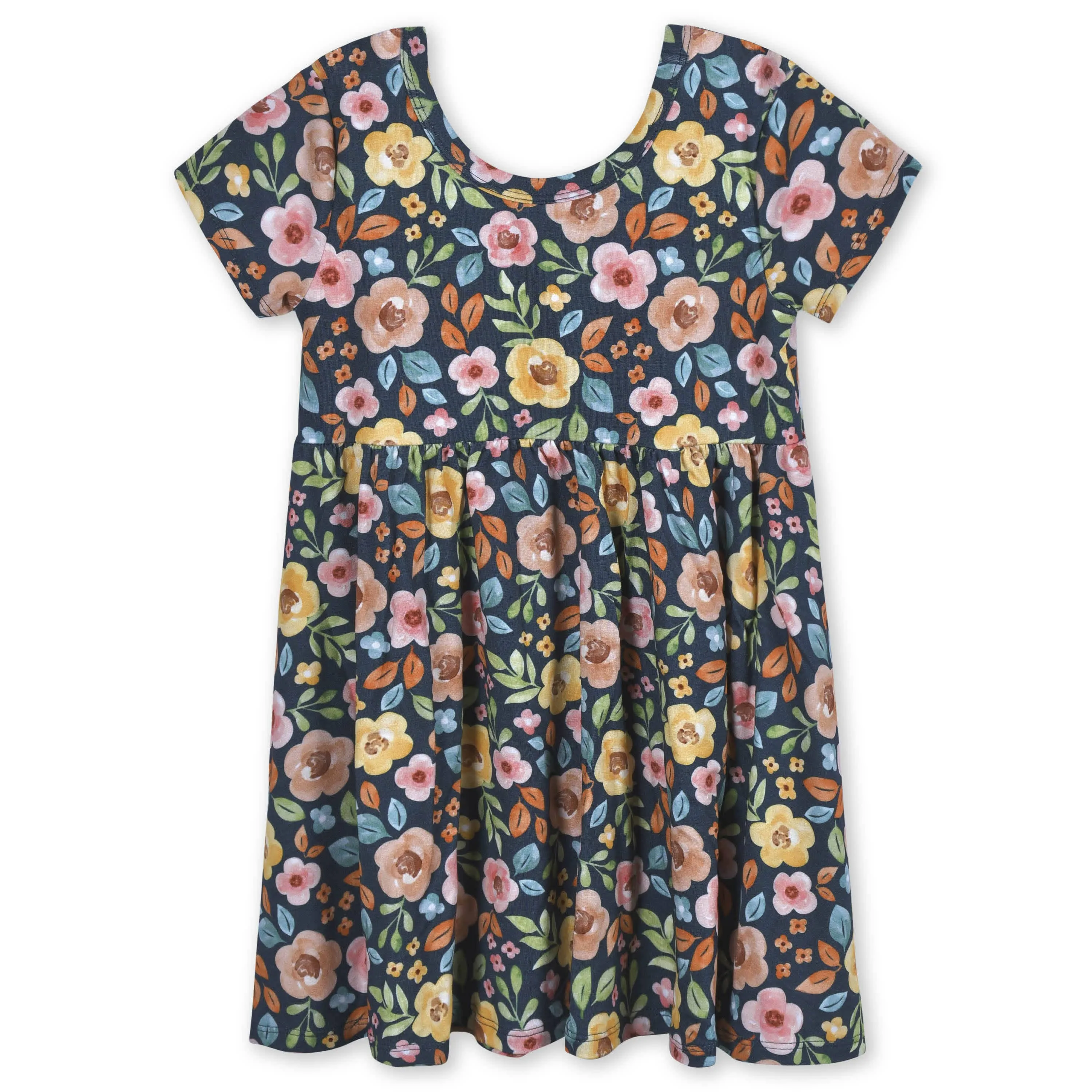 Infant & Toddler Girls Midnight Floral Buttery Soft Viscose Made from Eucalyptus Twirl Dress